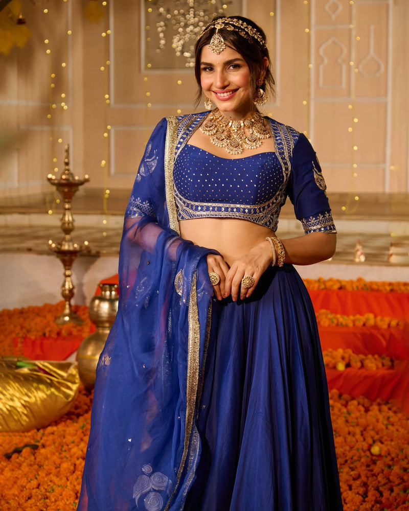 Royal Blue Festive Lehenga Set