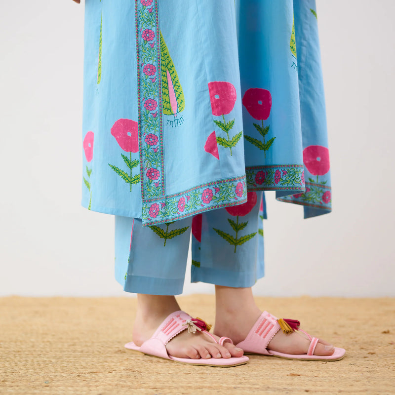Begum’s Bagh Printed Co-ord Set in Baby Pink- By Reet Lifestyle