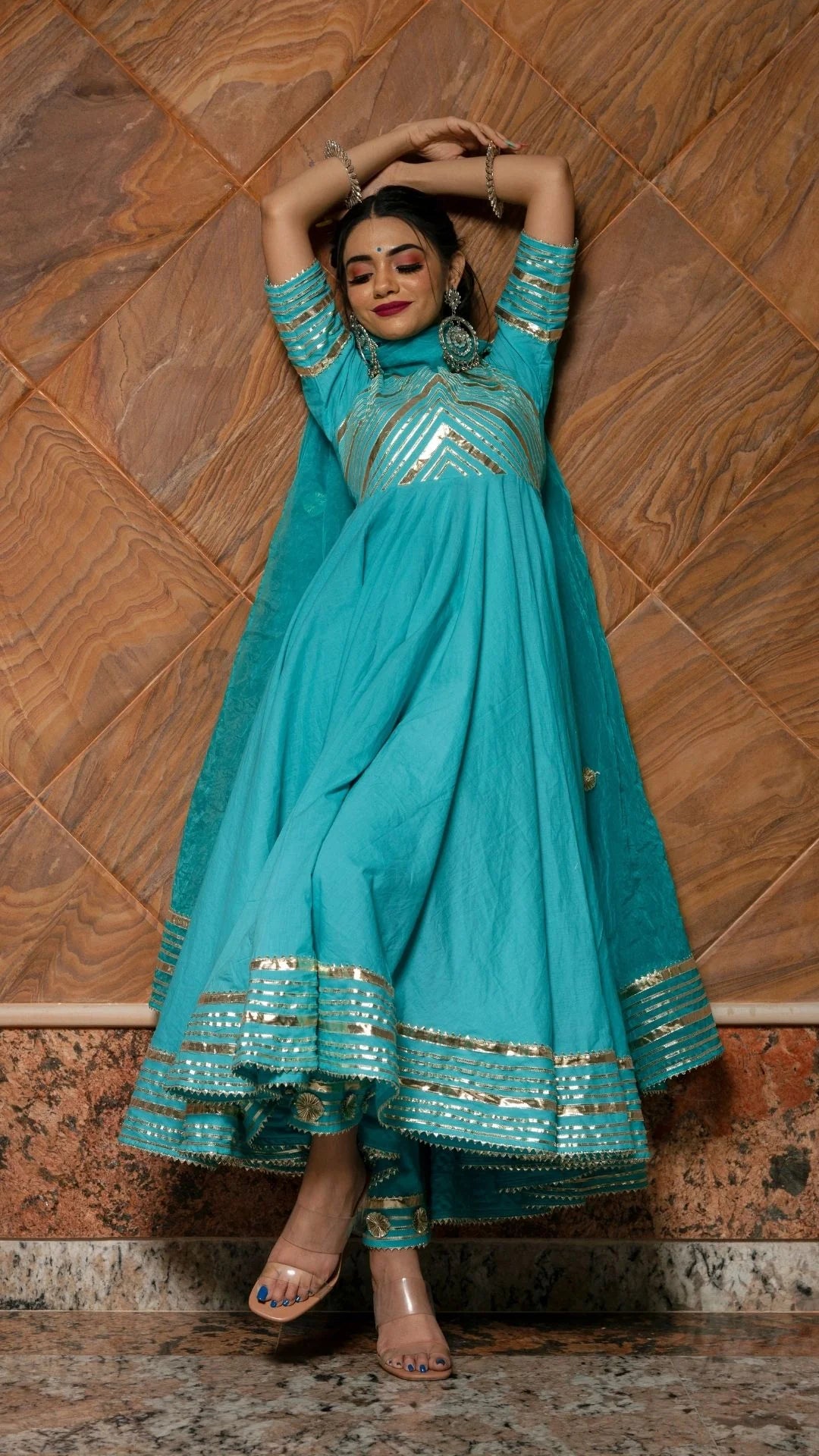 Pure cotton Anarkali set