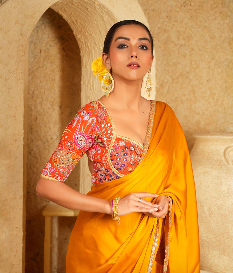 Party wear saree and blouse