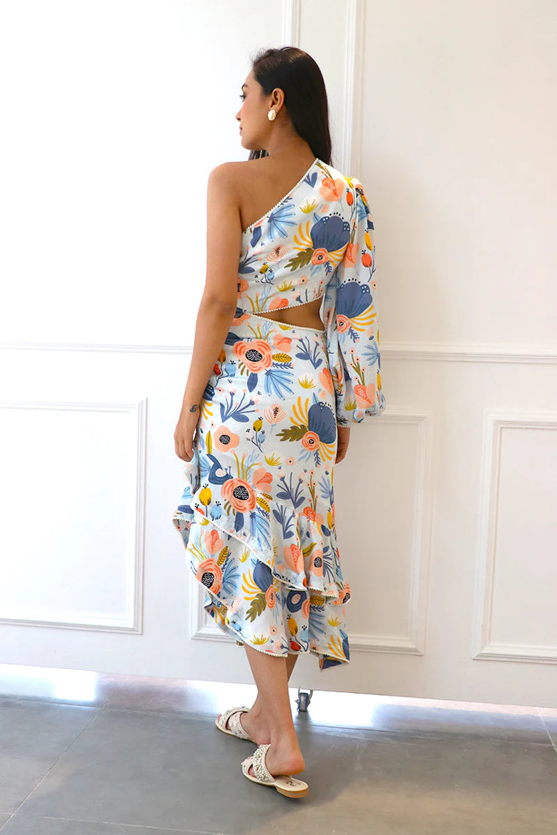 Multicolor Luxe Cotton Satin Dress