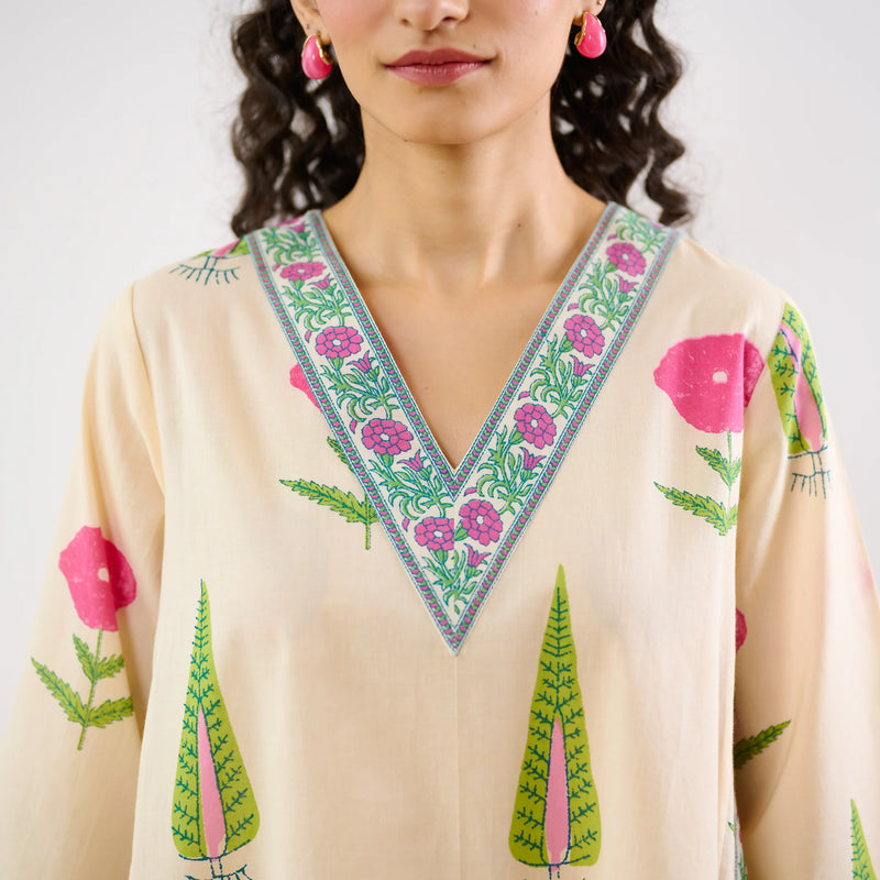 Begum’s Bagh Printed Co-ord Set in Baby Pink- By Reet Lifestyle