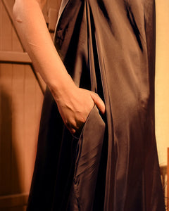 Armani Satin Mocha Sage Kaftan