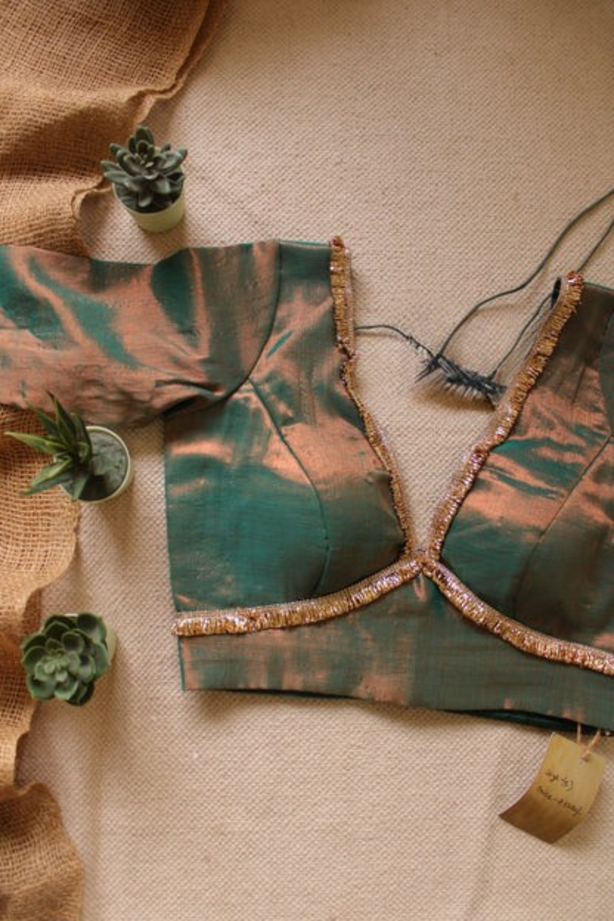 Navratri Zari Cotton Padded Blouse