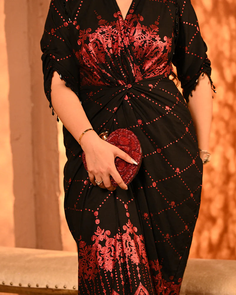 Cotton Rayon Red Salma-Sitara Shirtdress