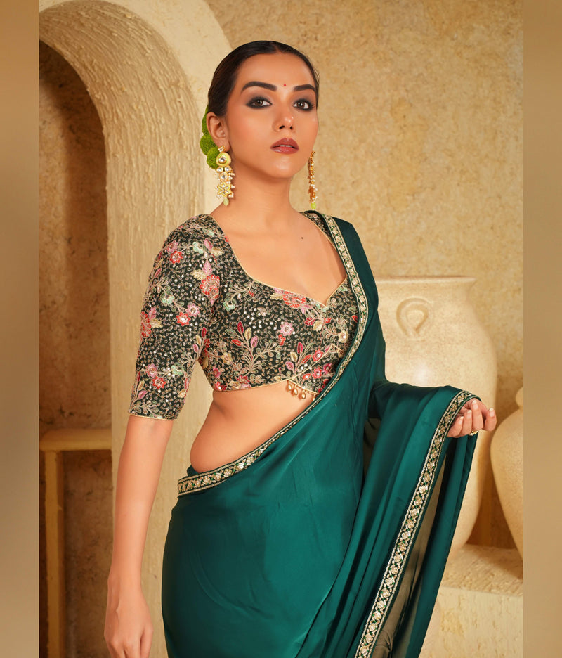 Party wear saree and blouse