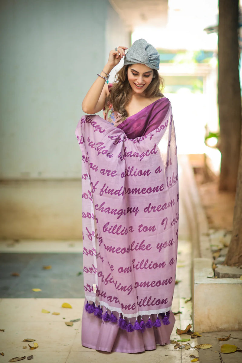 Grapeful Glam Mul Cotton Saree