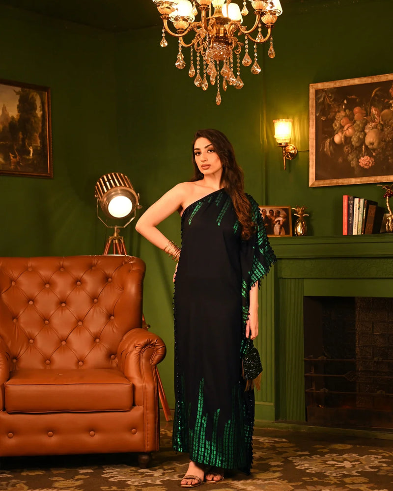 Green Oak Foil Kaftan