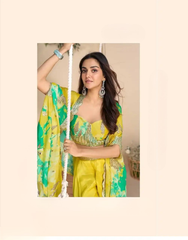 Chinon Silk Embroidered Suit Set indo western