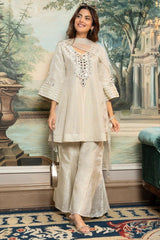 Ivory Tissue Charm Suit Set Elegance