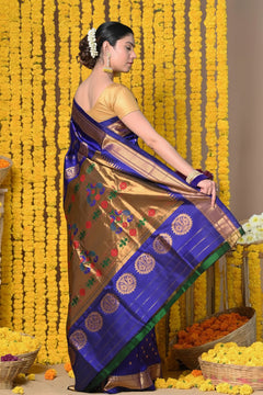 Neel Noor Blue Paithani Silk Saree