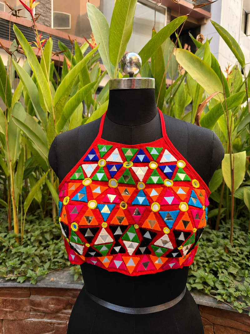 Premium Shisha Work Sleeveless Halter Blouse