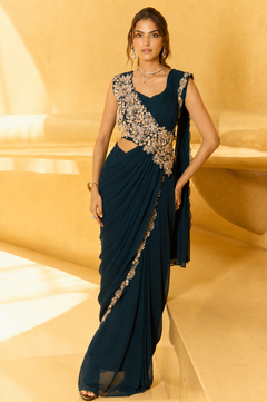Sapphire Drape Couture Saree