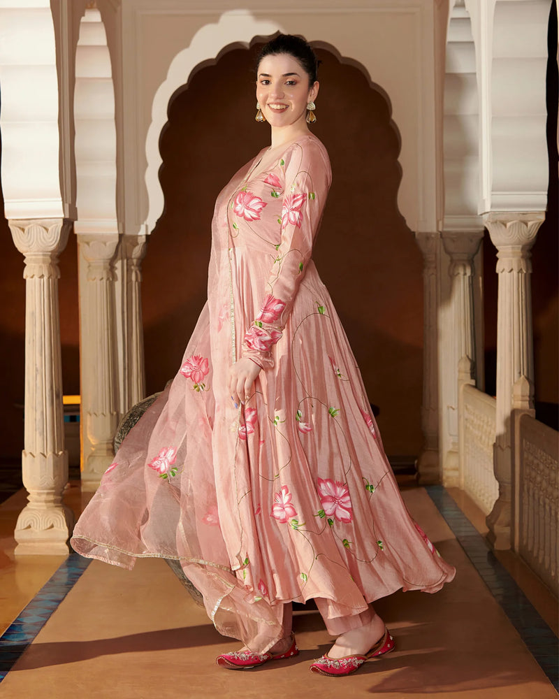 Meher Floral Handpainted Suit Set