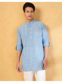 Neelansh Sky Blue Short Kurta