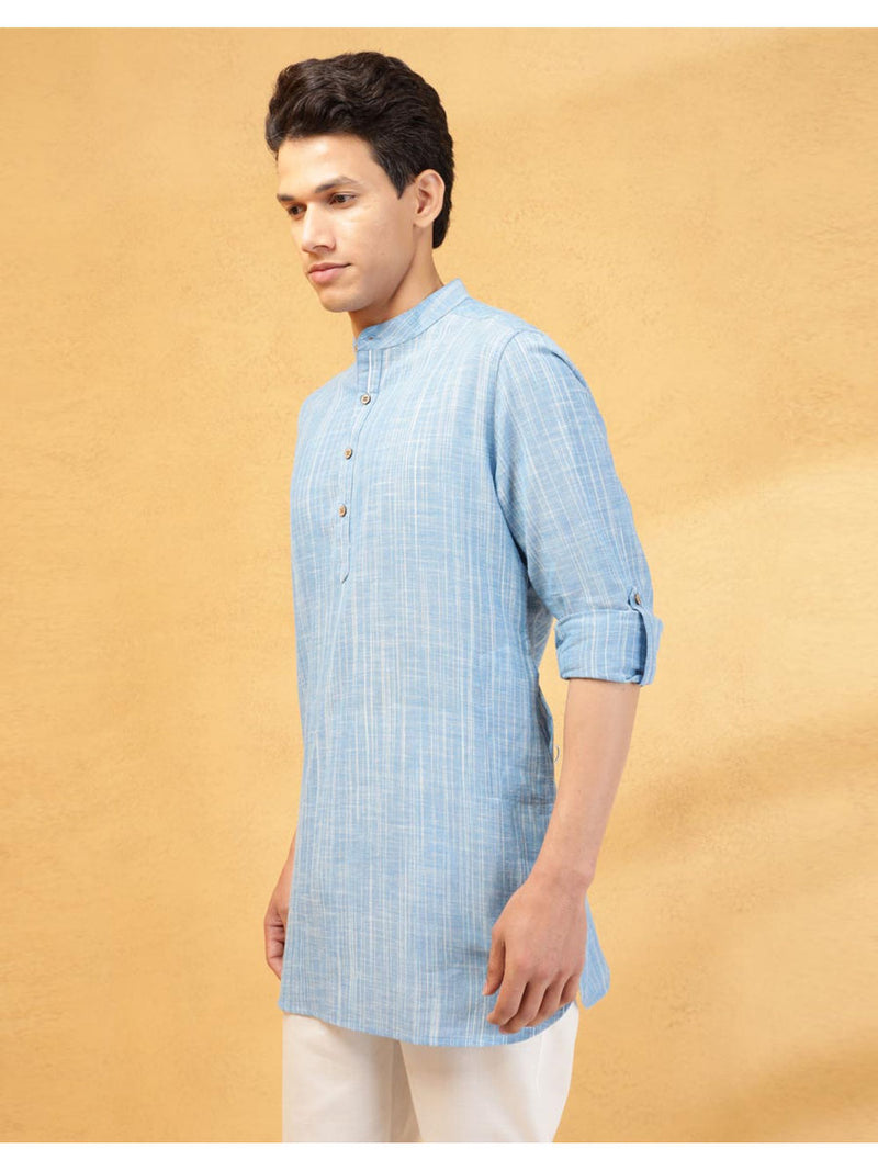 Neelansh Sky Blue Short Kurta