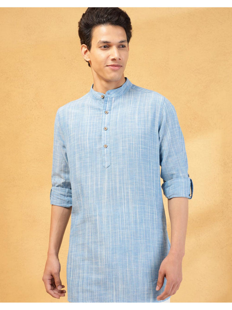 Neelansh Sky Blue Short Kurta