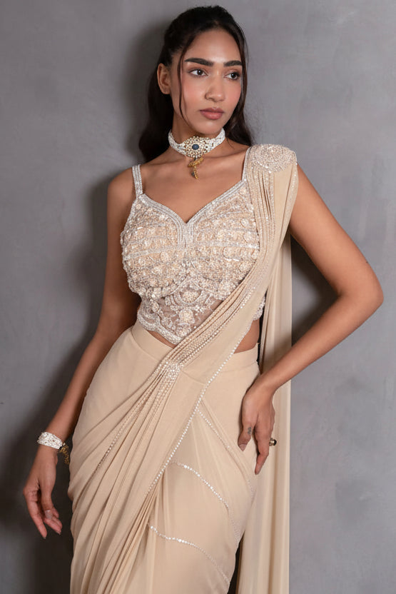 Ziyaara Pearl Draped Saree
