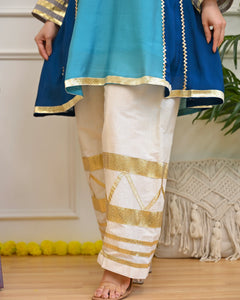 Zariya Aqua Festive A-Line Kurta Set