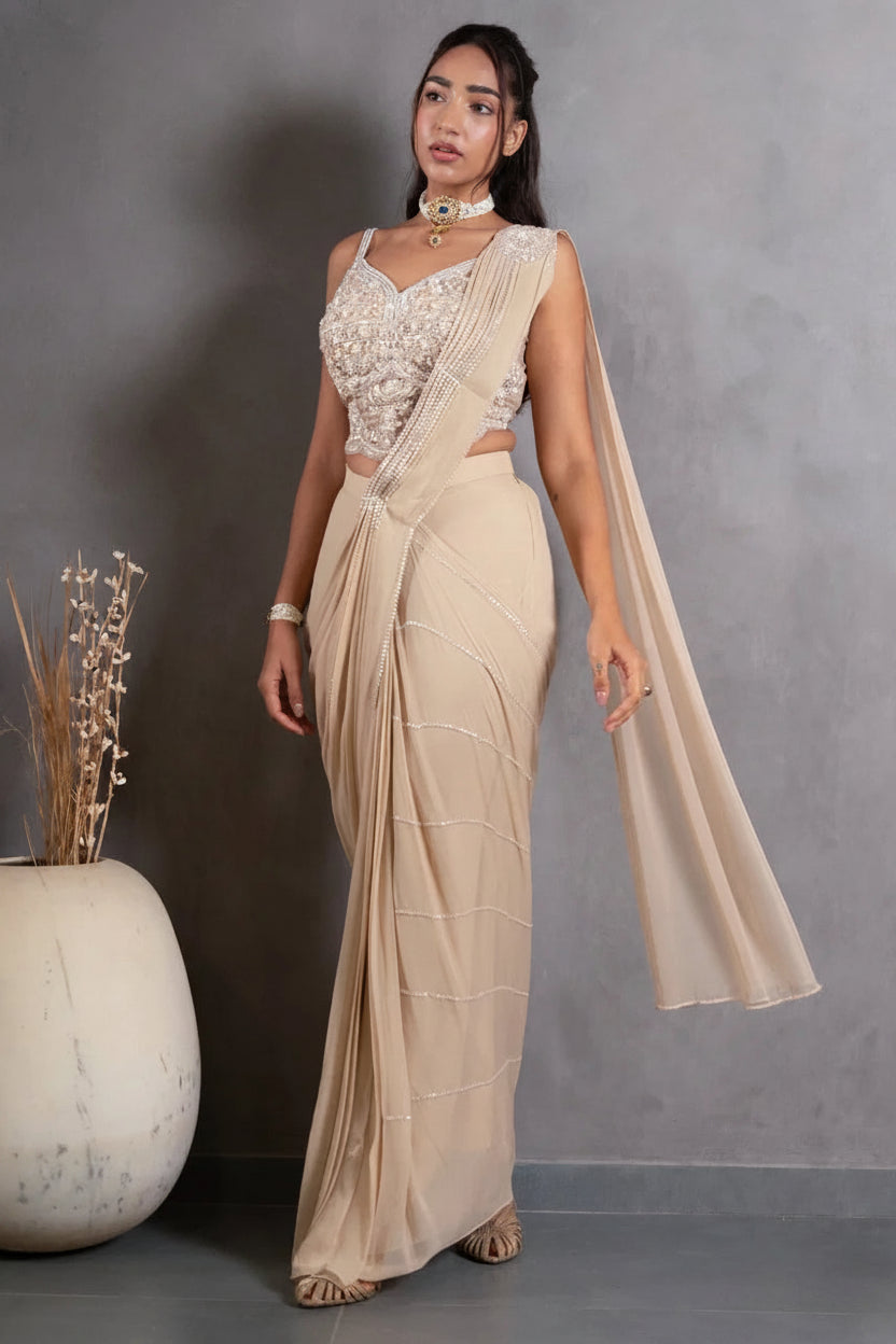Ziyaara Pearl Draped Saree