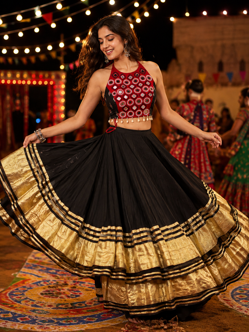 Pure Roman Cotton Silk 8+ Meter Flared Only Ethnic Skirt