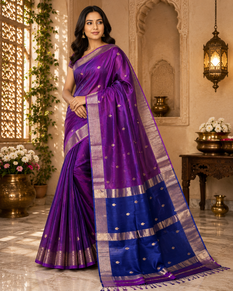 NAYANTARA PURE DIYA BUTTI MAHESHWARI SAREE