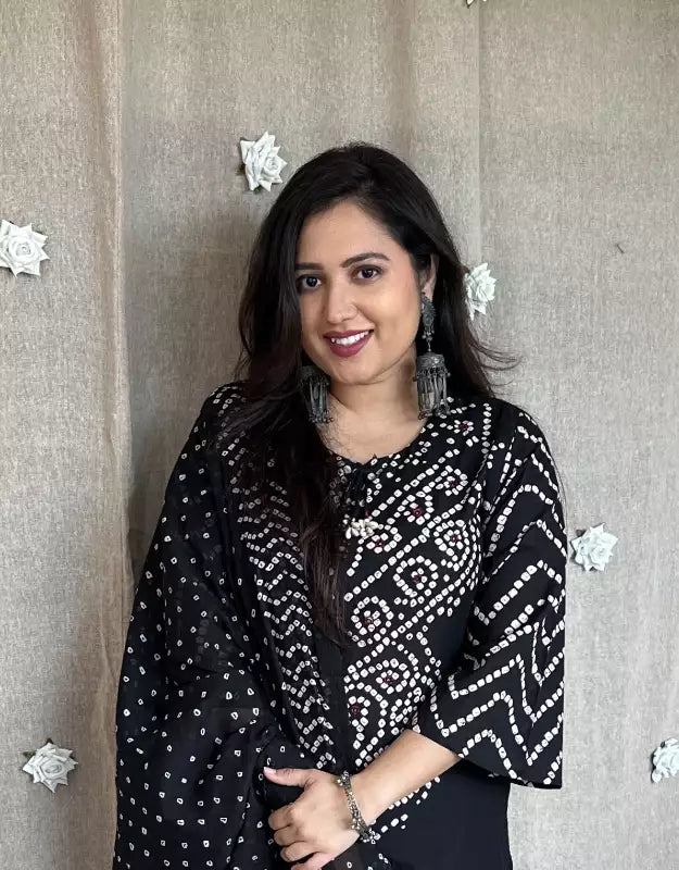 Rangrez Noir Bandhej Suit