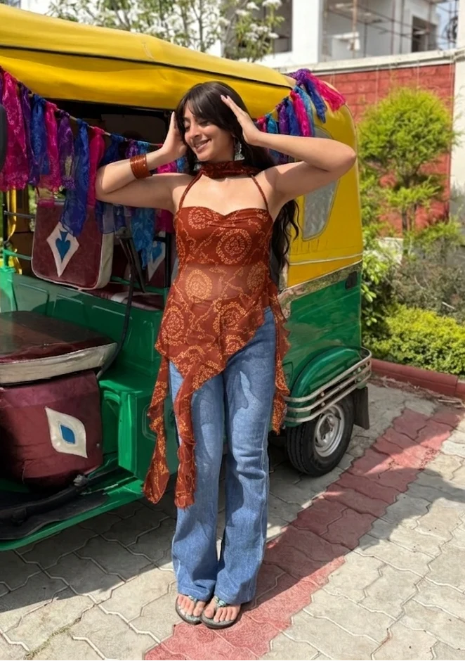 Noor Gulnaar Asymmetric Kurti Top