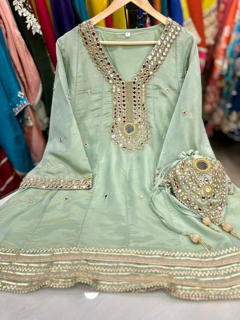 Aarika Lime Festive Dhoti Set