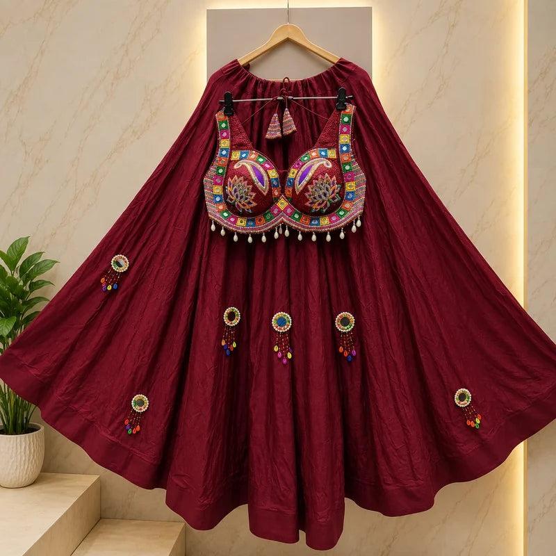 Mrunalini Rajwadi Mirror Lehenga Set