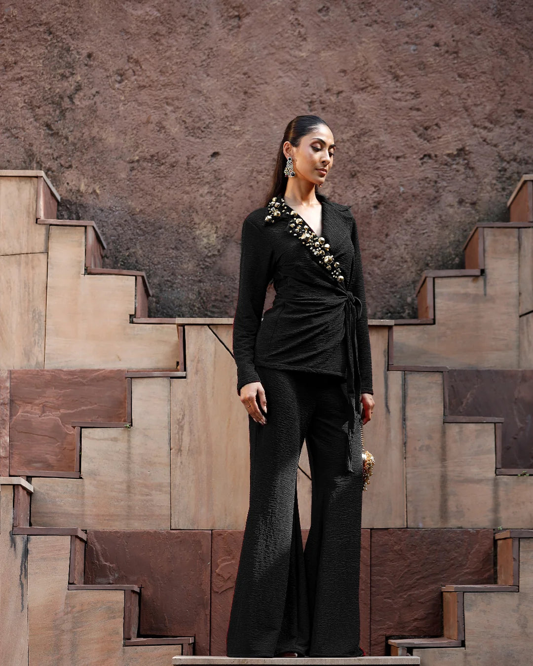 Siyah Shahi Blazer Set