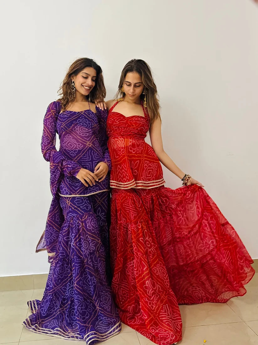 Rangmahal Kurti Sharara Set