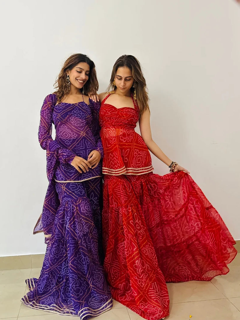 Rangmahal Kurti Sharara Set