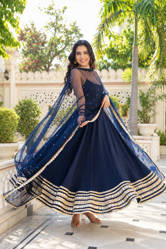 Noor-e-Neel Embroidered Anarkali Set