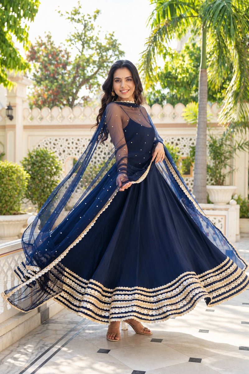 Noor-e-Neel Embroidered Anarkali Set