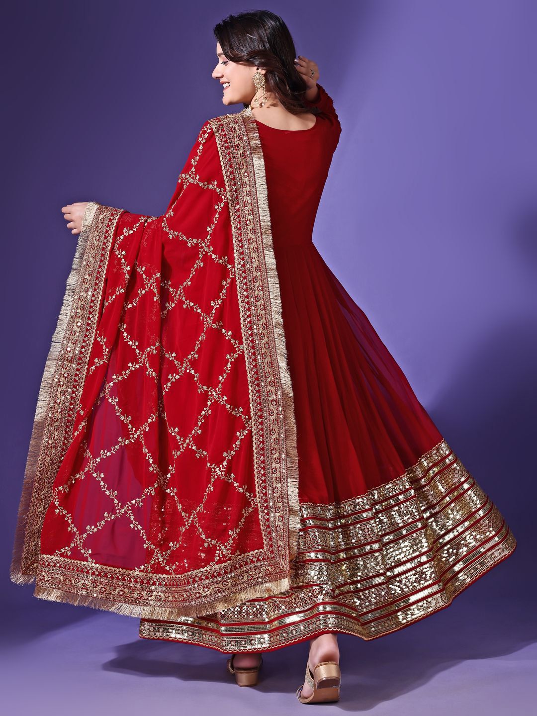 Noor Mehrunisa Embroidered Floor-Length Anarkali Suit Set
