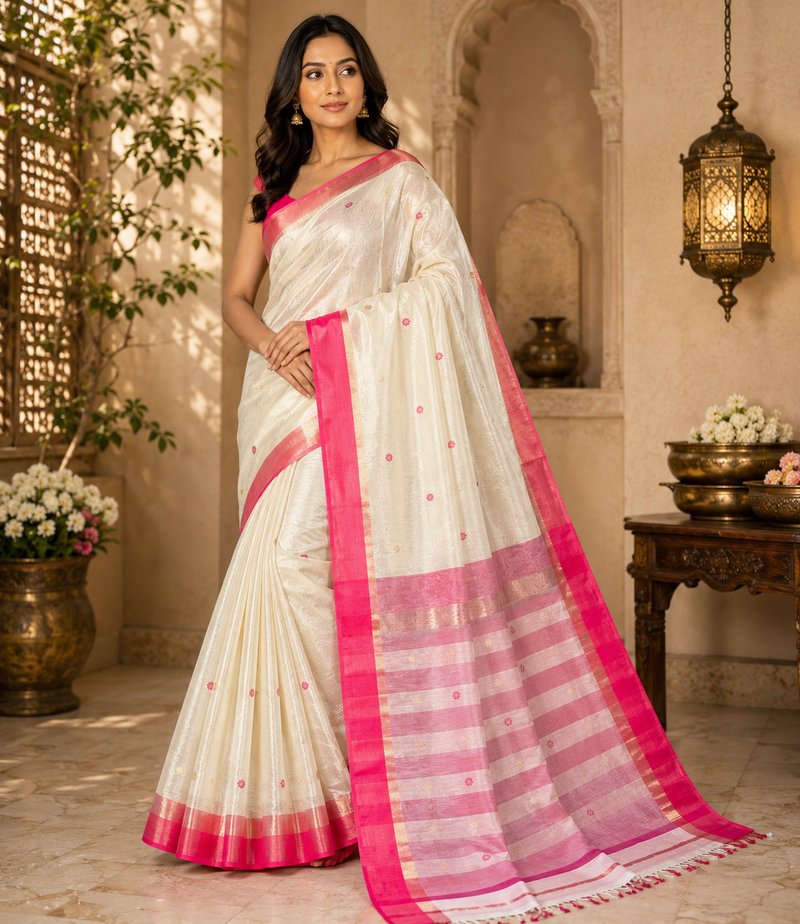 Nayantara Maheshwari Kali Border Buti Saree