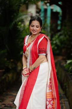 Bengal Laal Paar Cotton Saree