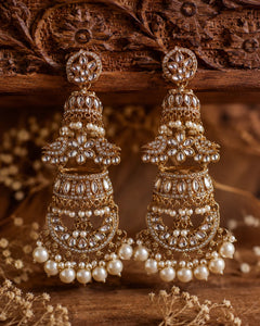 Gulrukh Kundan Pearl Earrings