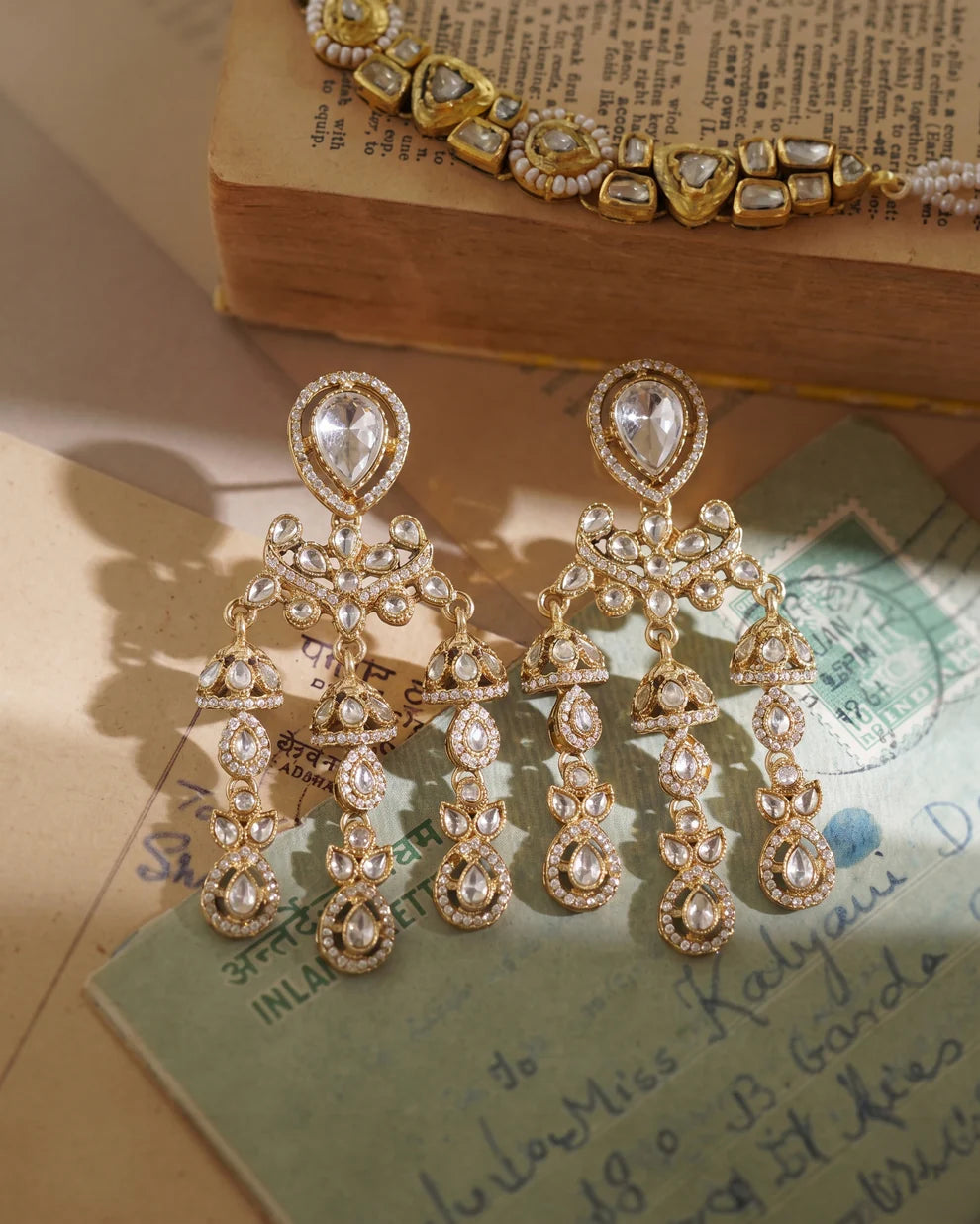Noor Gulbahar Luxury Polki Earrings