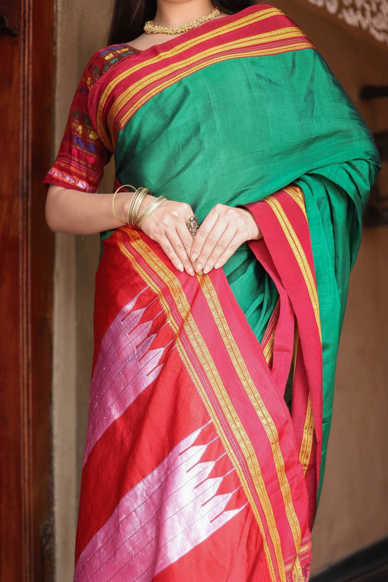 Ilkal Saree with Pure Resham Pallu