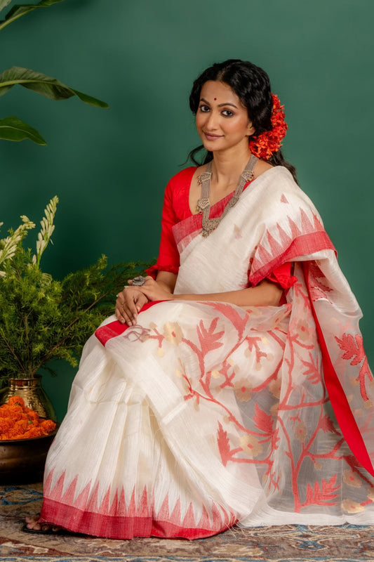 Matka Jamdani Heritage Saree