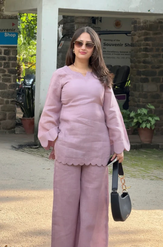 Inaya Dusty Pink Linen Co-ord Set
