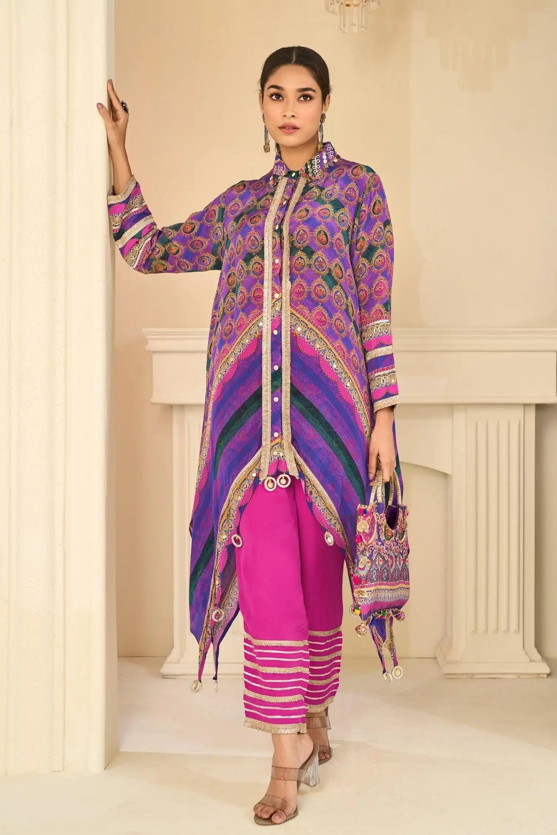 Savan Noor Printed Crepe Silk Western Ensemble