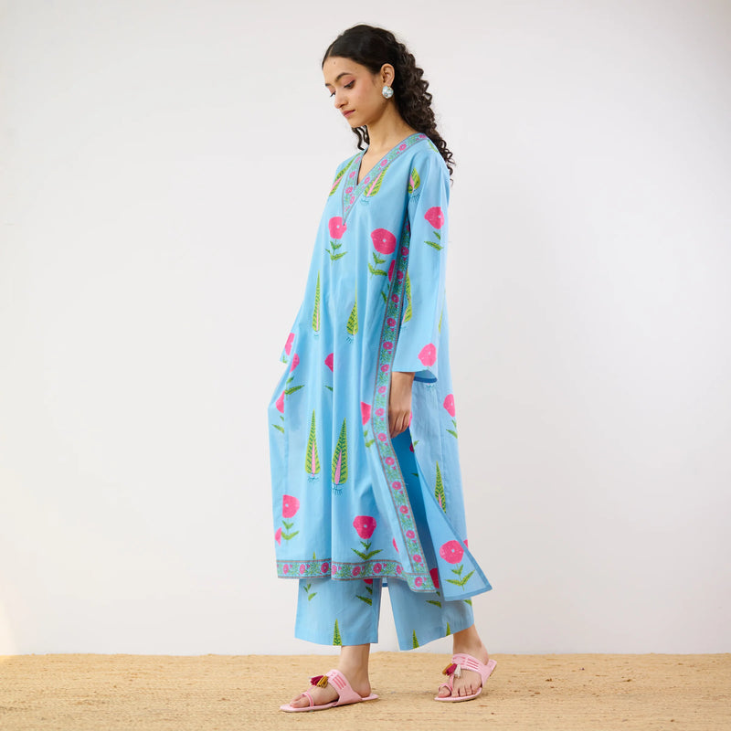 Begum’s Bagh Printed Co-ord Set in Baby Pink- By Reet Lifestyle