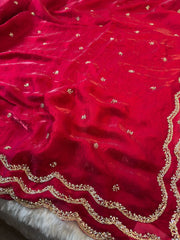 Garnet Red Fendy Silk Saree with blouse - By Reet Lifestyle