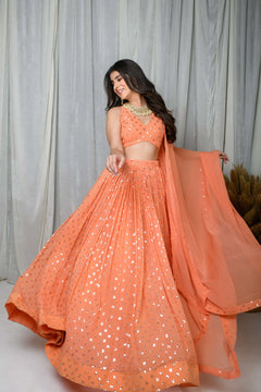 Peach Lehenga Set- By Reet Lifestyle