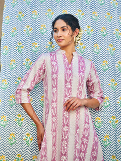 Cotton Kurta pink  & Pant Set- By Reet Lifestyle
