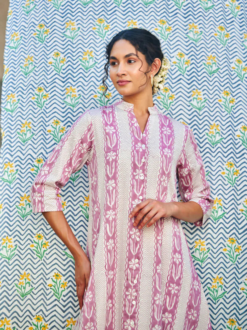 Cotton Kurta pink  & Pant Set- By Reet Lifestyle