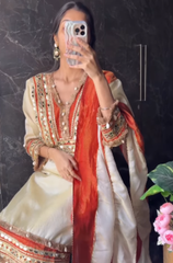 Pure Tissue Light Beige Boho Suit